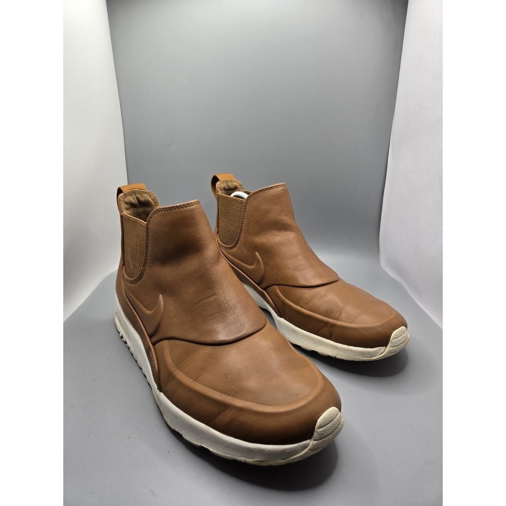 Nike Air Max Thea Mid Ale Brown Leather Chelsea Boots 859550-200 Women's Size 9